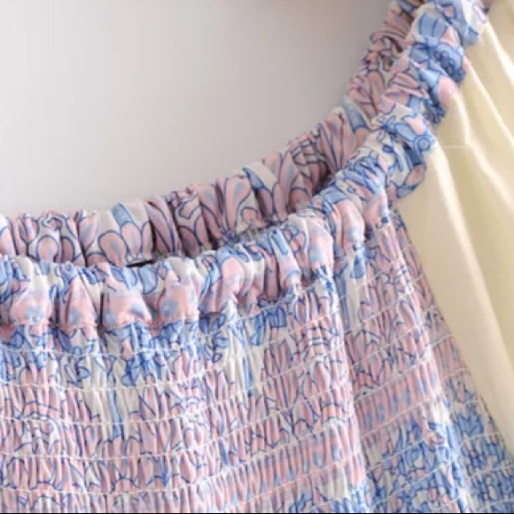 Embroidered Smocked Hummingbird Maxi DRESS - Picture 6 of 8